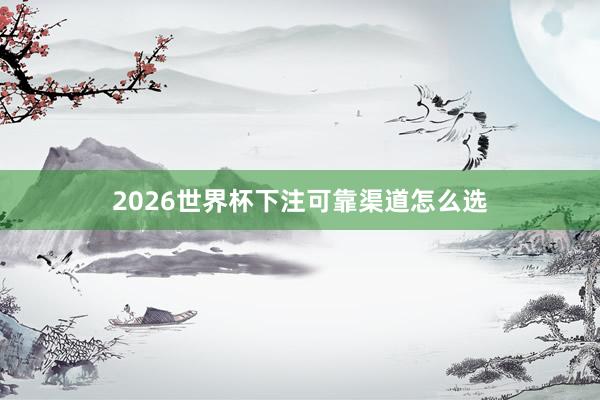 2026世界杯下注可靠渠道怎么选