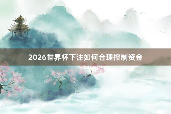 2026世界杯下注如何合理控制资金